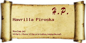Havrilla Piroska névjegykártya