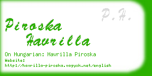piroska havrilla business card